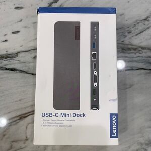 Lenovo USB-C Mini Dock - 8 in 1 Massive Expansion - 65W USB-C Power Adapter‎
